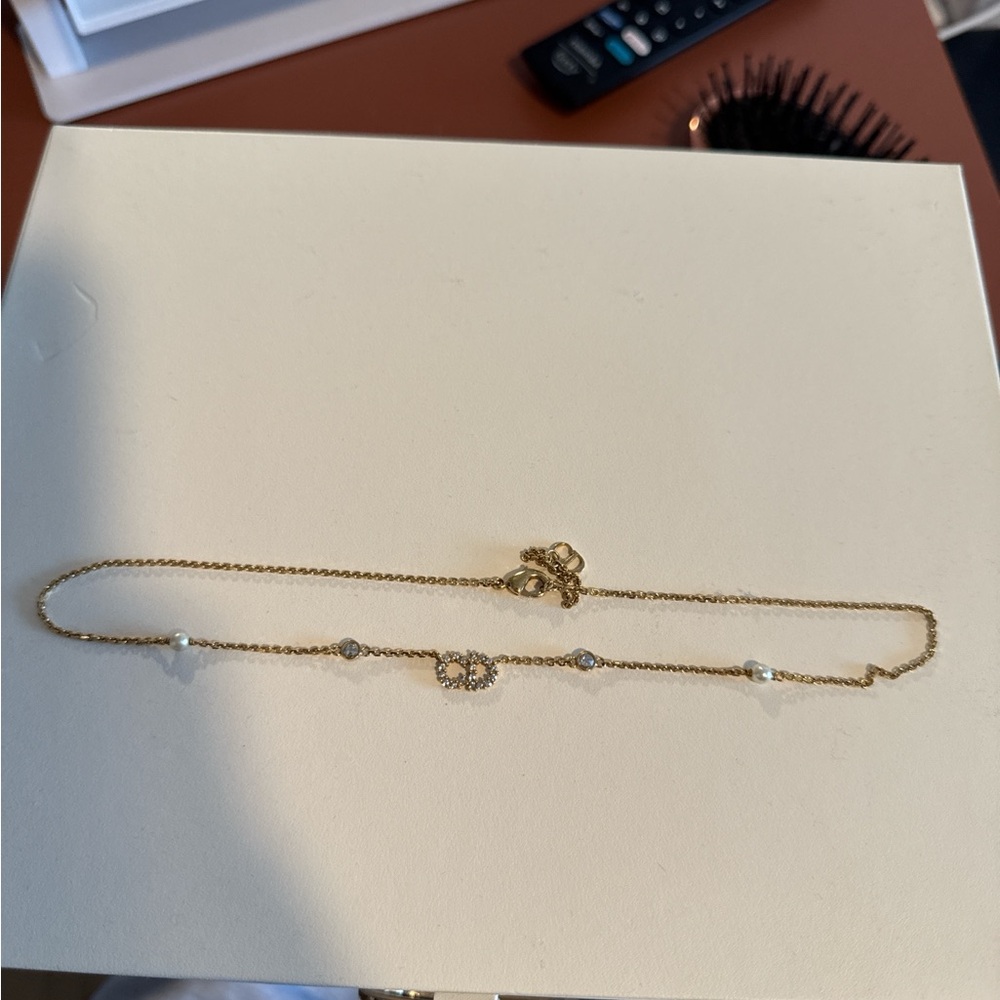 Dior Gold Necklace with Pearl Details
